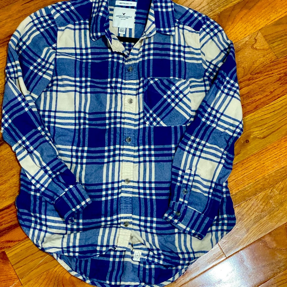 American Eagle Plaid Boyfriend Fit Flannel